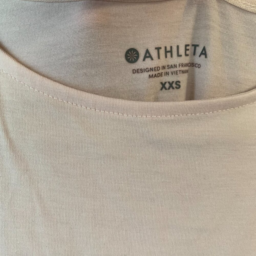 Athleta Essence Mesh Trim Women's Pale Pink XX-Small Sleeveless Tank Top EUC - Picture 4 of 11